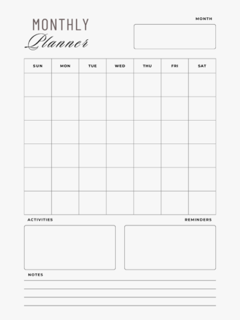 Daily Planner with monthly calendar